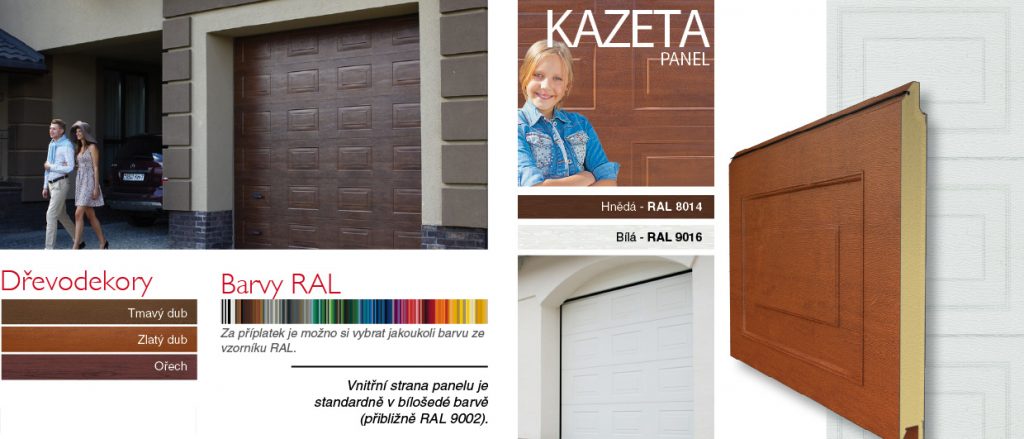 Sekčná garážová brána - KAZETA